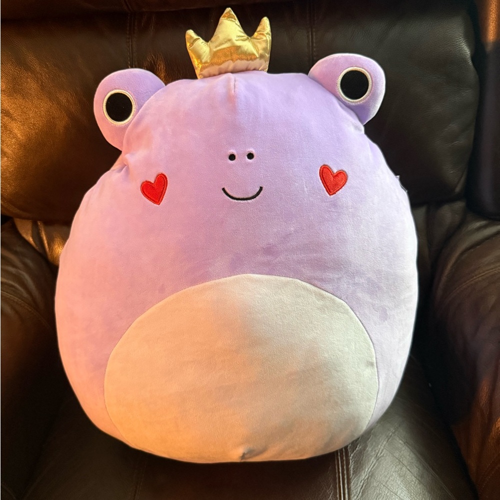 Squishmallows XL Purple Frog with Gold Crown